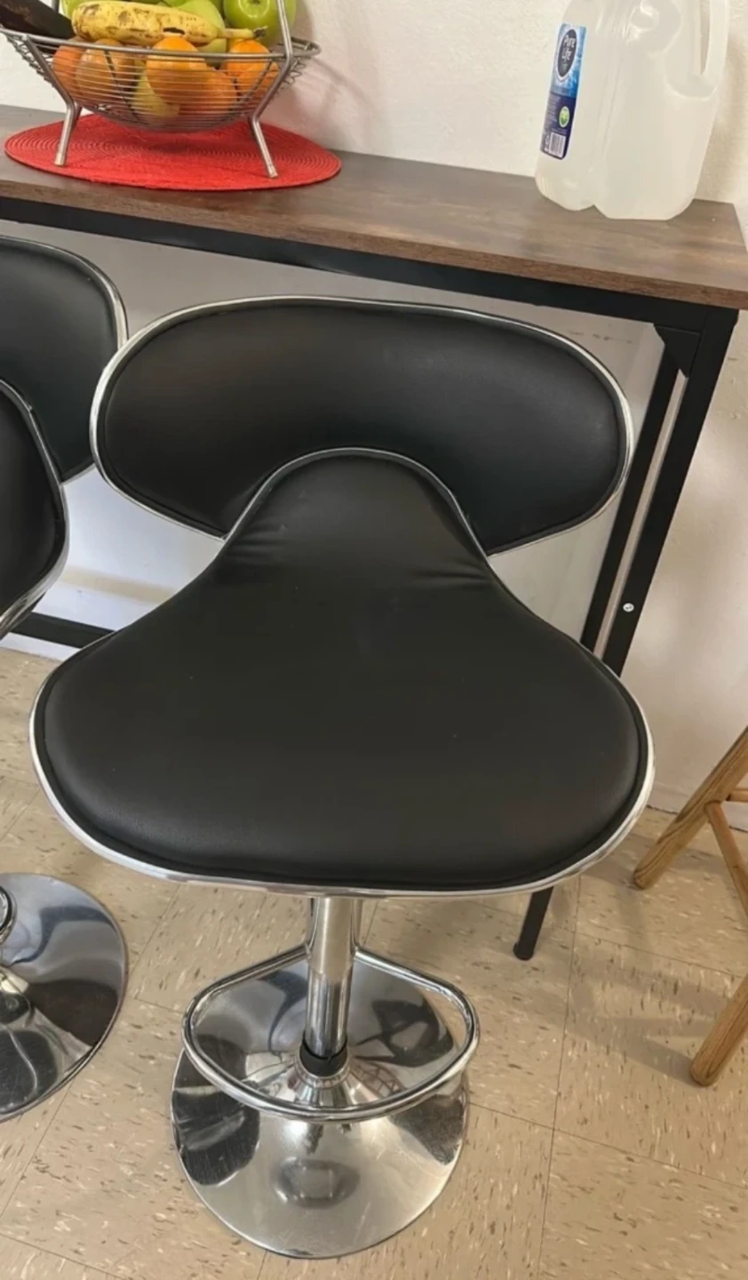 Almost new Set of 3 Modern adjustable Black Bar Stools - photo 2