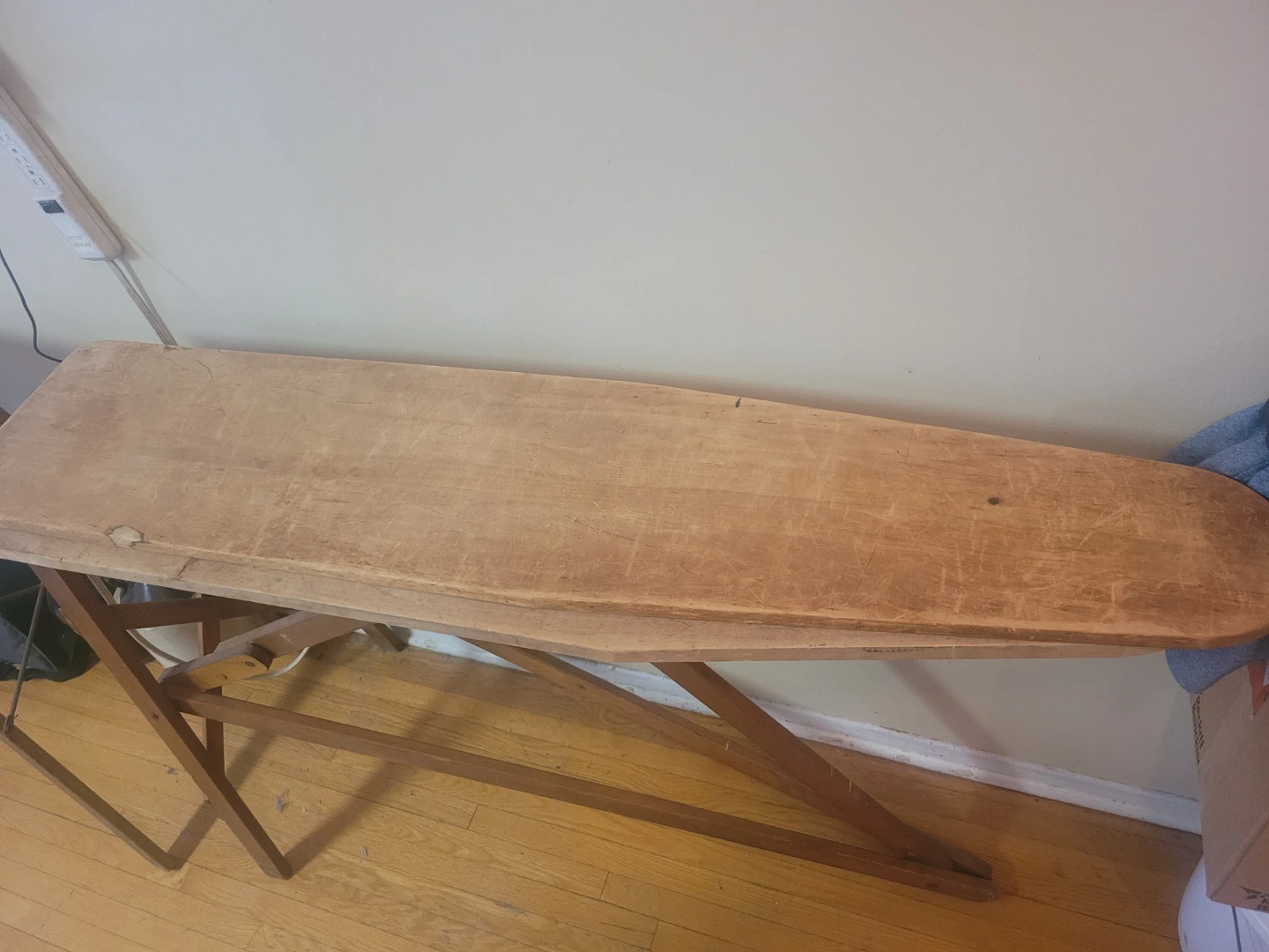 Vintage Wooden Ironing Board plant display buffet table - photo 5