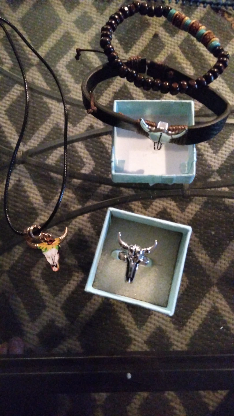 Bull Skull Jewelry Set