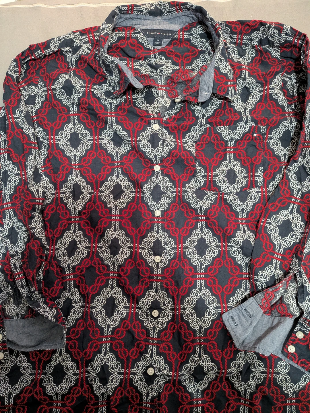 Tommy Hilfiger rope print button-down shirt