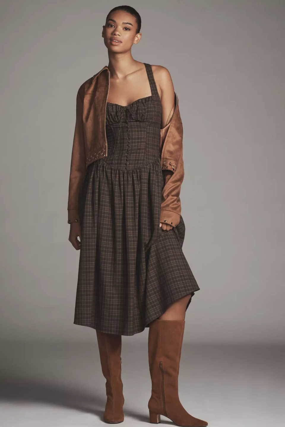 Anthropologie For Love & Lemons Plaid Midi Dress - photo 4
