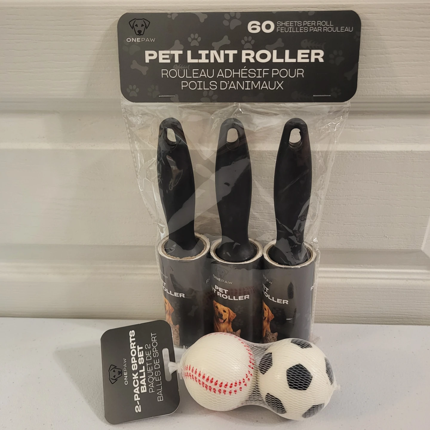 OnePaw Pet Lint Rollers and Sports Ball Set