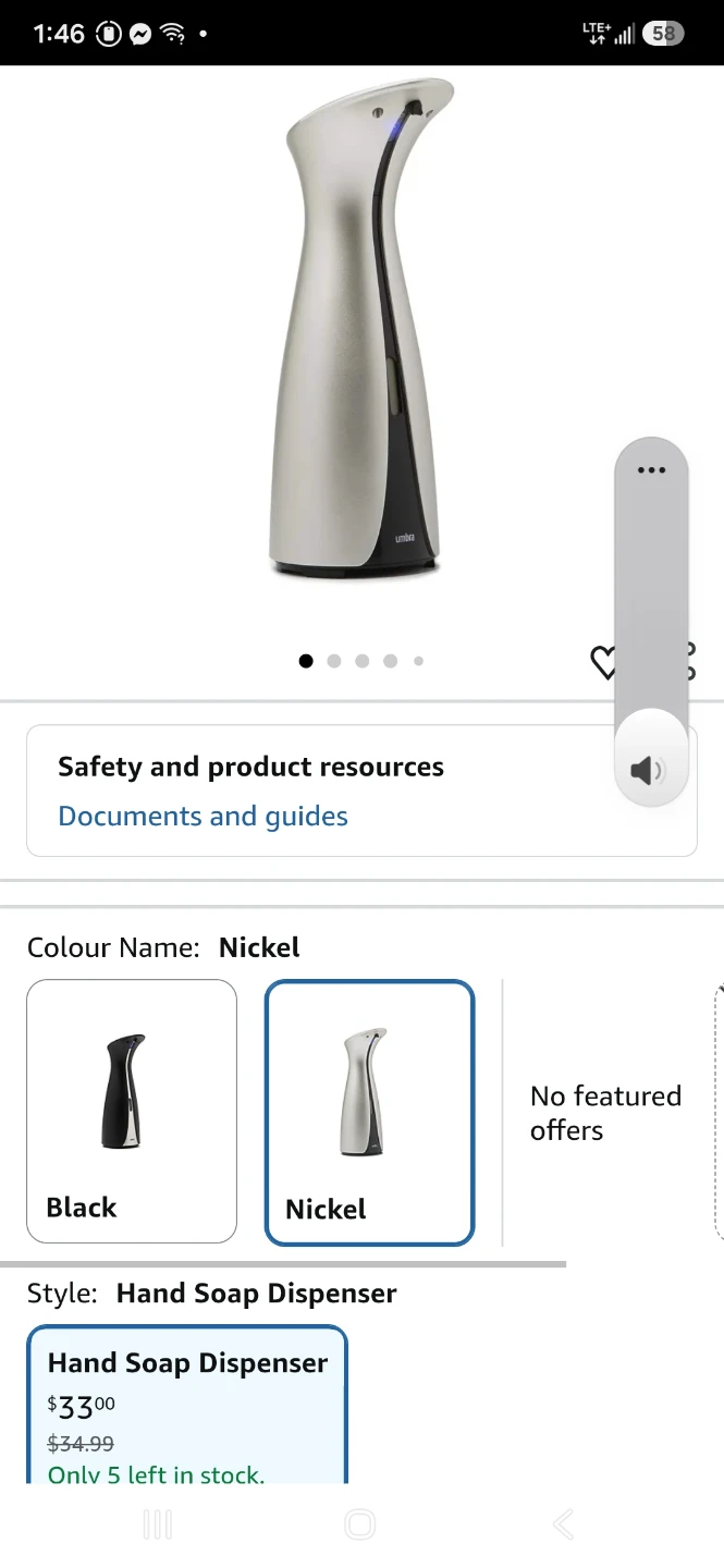 Umbra Otto Automatic Soap Dispenser Nickel, BNIB - photo 3