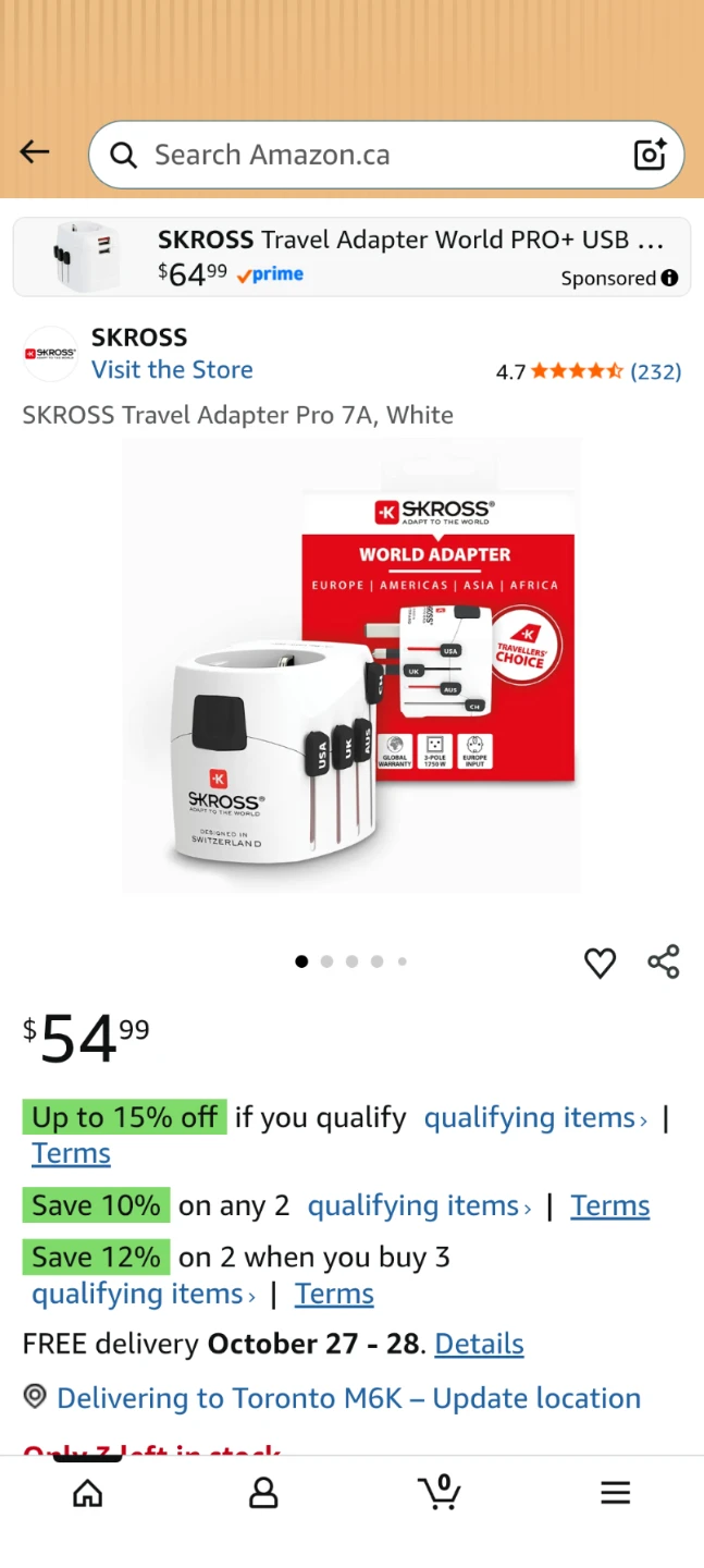 SKROSS World Travel Adapter Pro