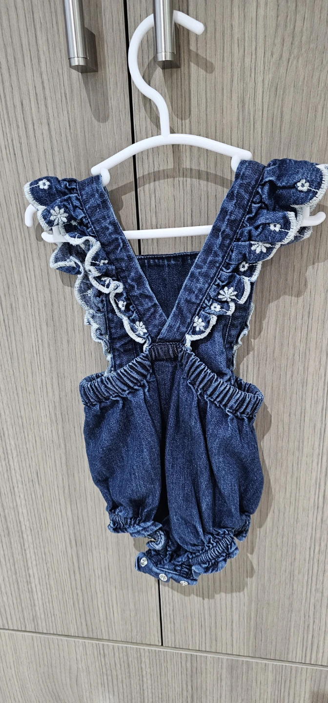 Old Navy Denim Baby Romper 6 to 12 month