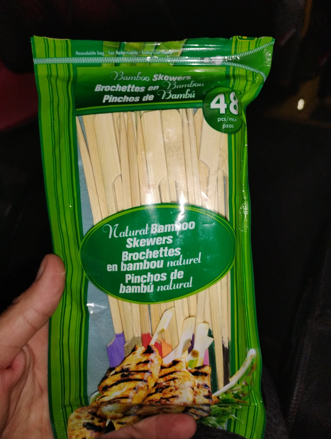 48 Natural Bamboo Skewers