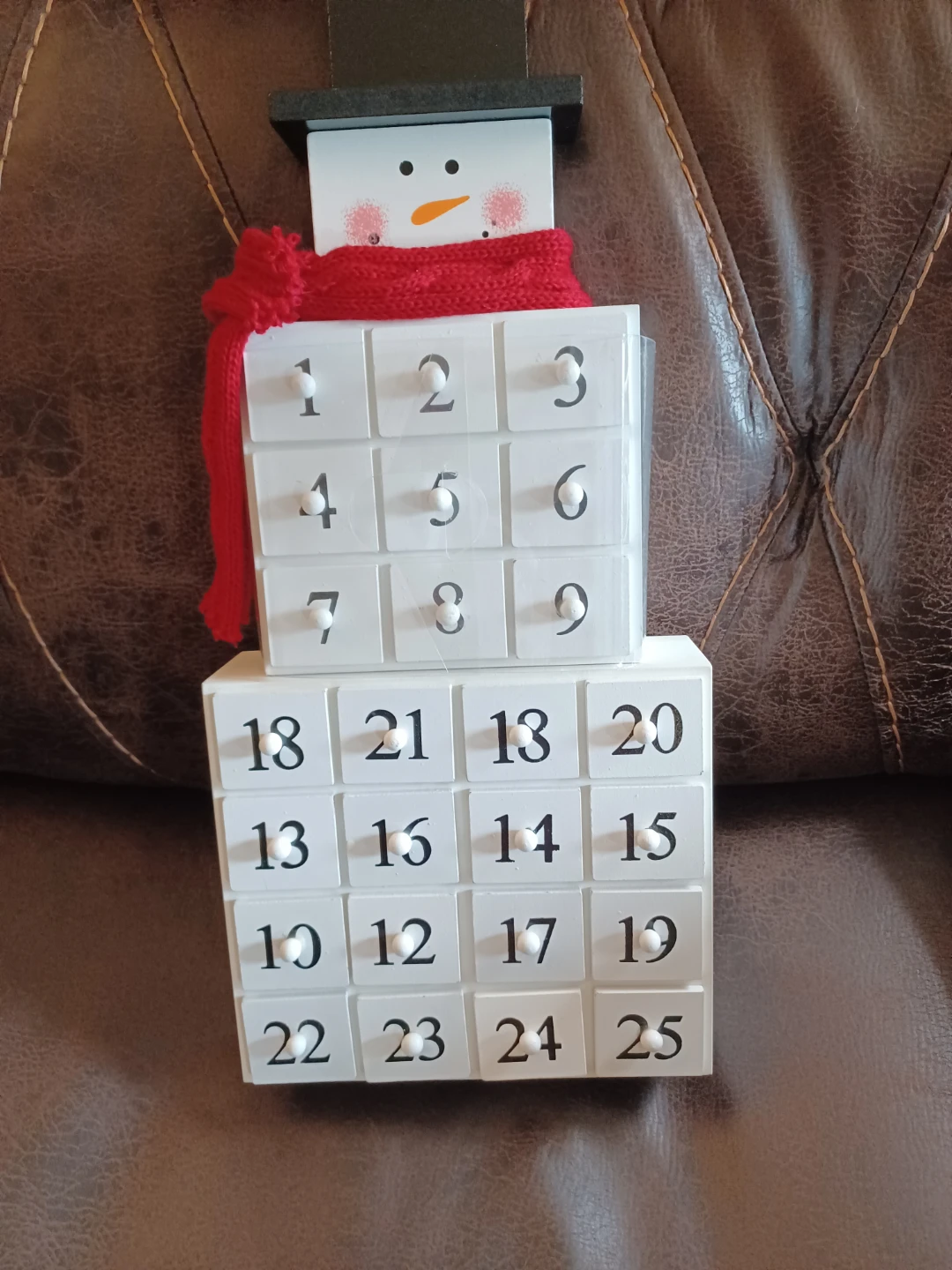 Wooden Snowman Advent Calendar