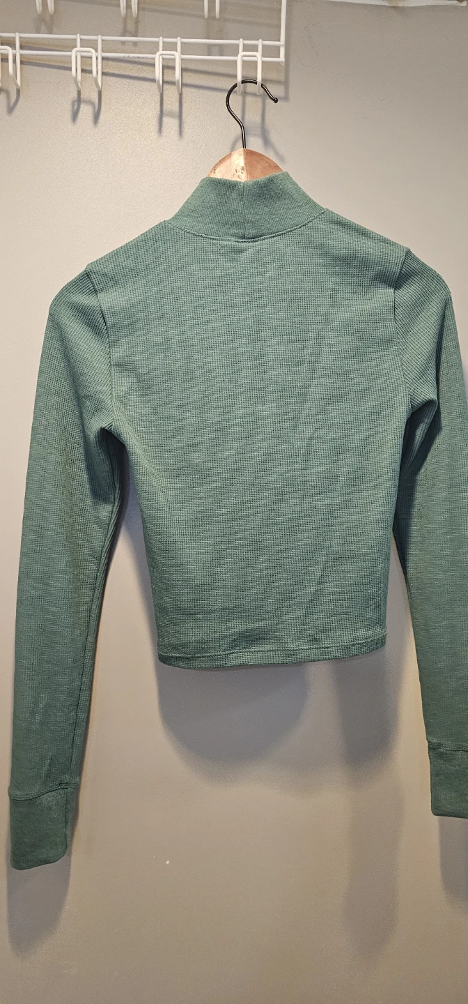 American Eagle Green Mock Neck Long Sleeve Top - photo 3