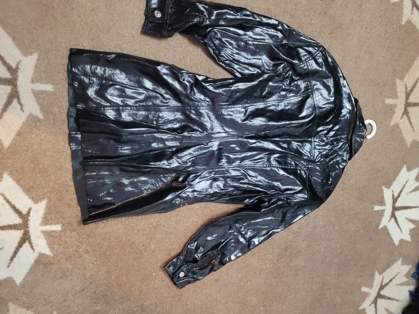Zara Black Faux Leather Shirt Jacket - photo 2