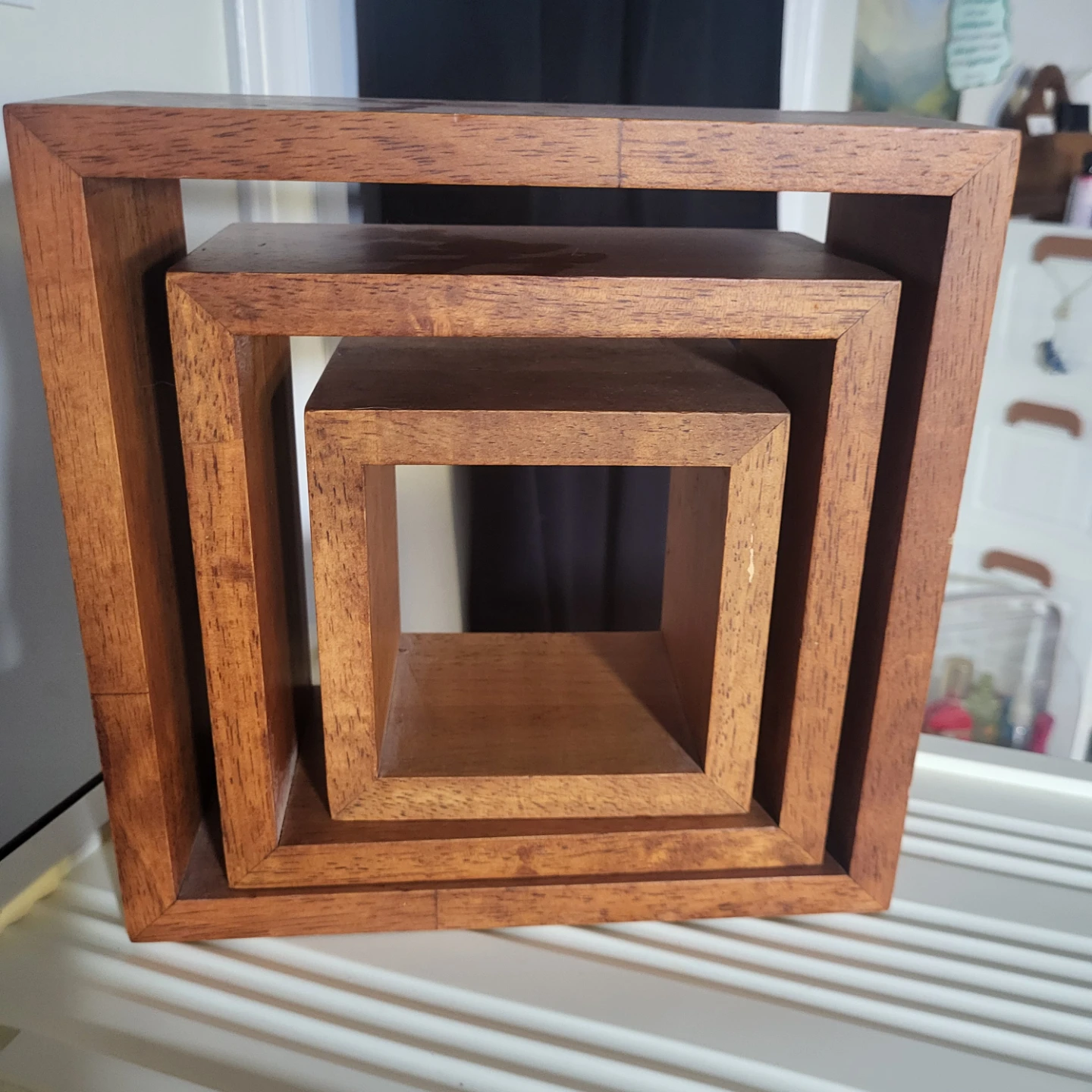 Set of 3 Wooden Nesting Cube Shelves - photo 2