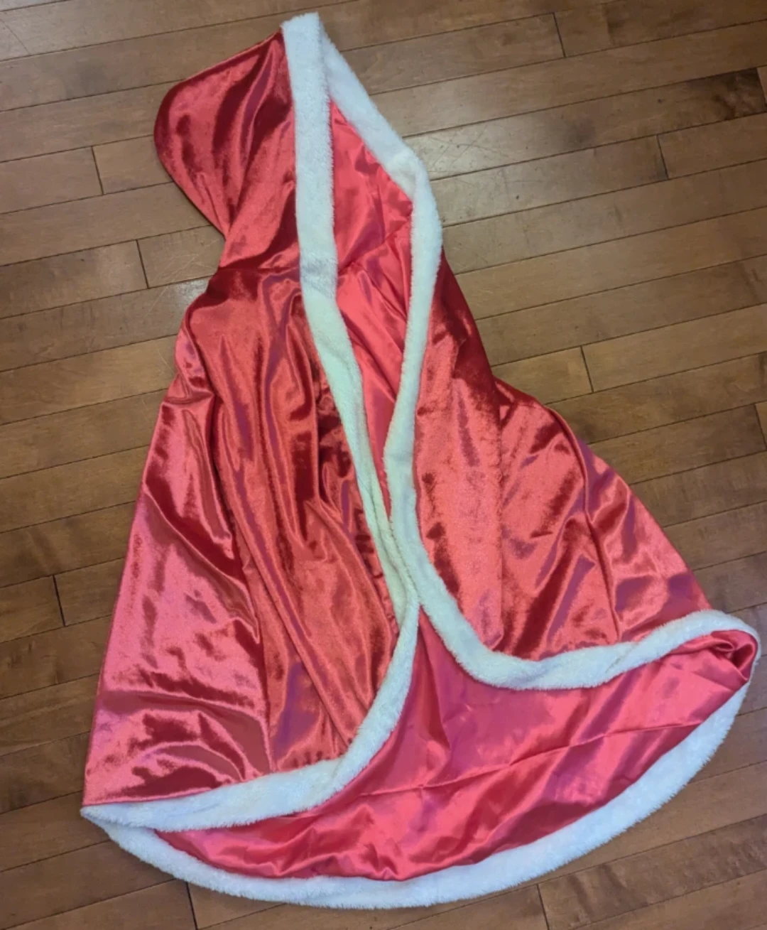 Pink velvet  cape with hood - photo 2