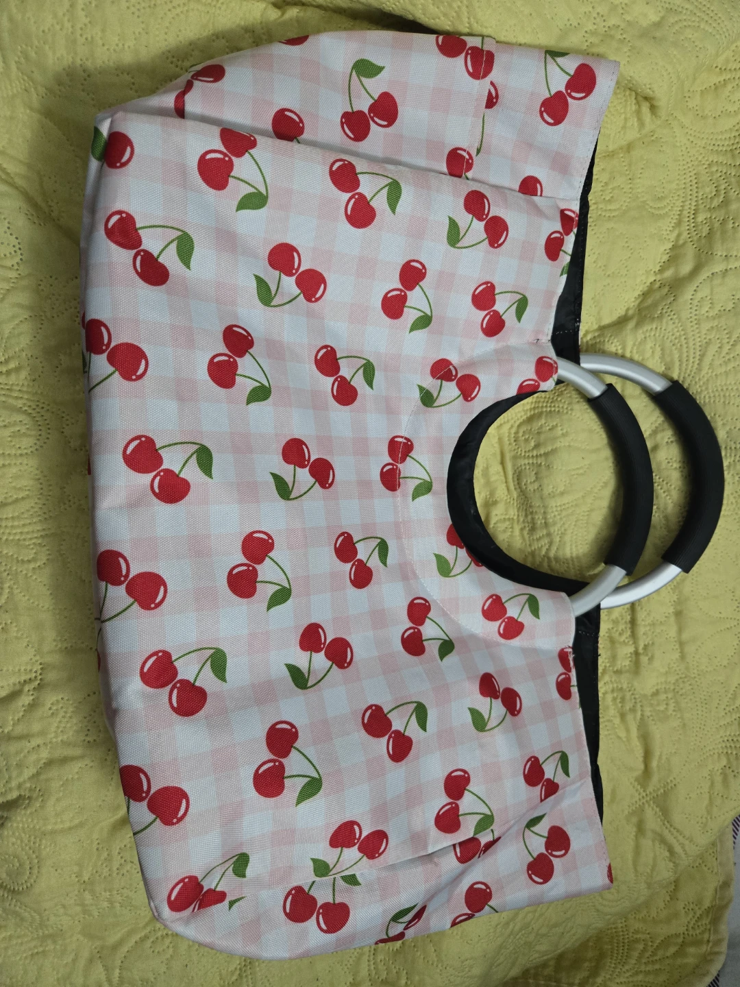 Cherry Print Gingham Handbag