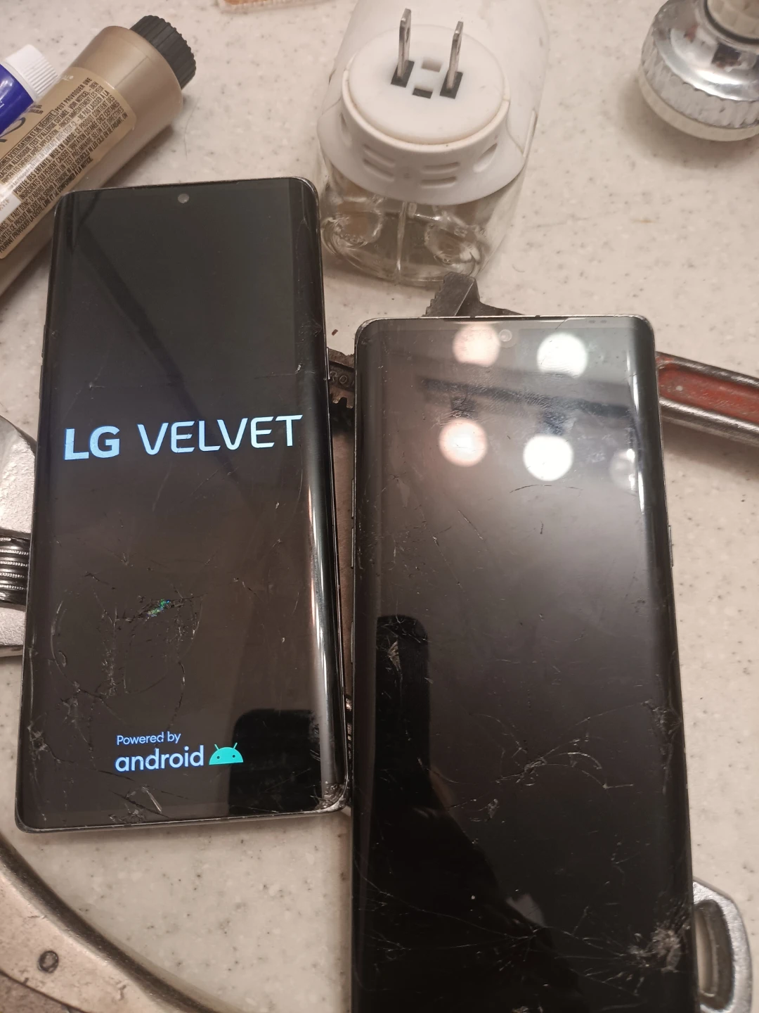 Two LG Velvet Smartphones