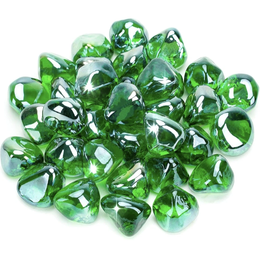 Stanbroil 1/2" Diamonds Fire Glass 3lbs Emerald Green,