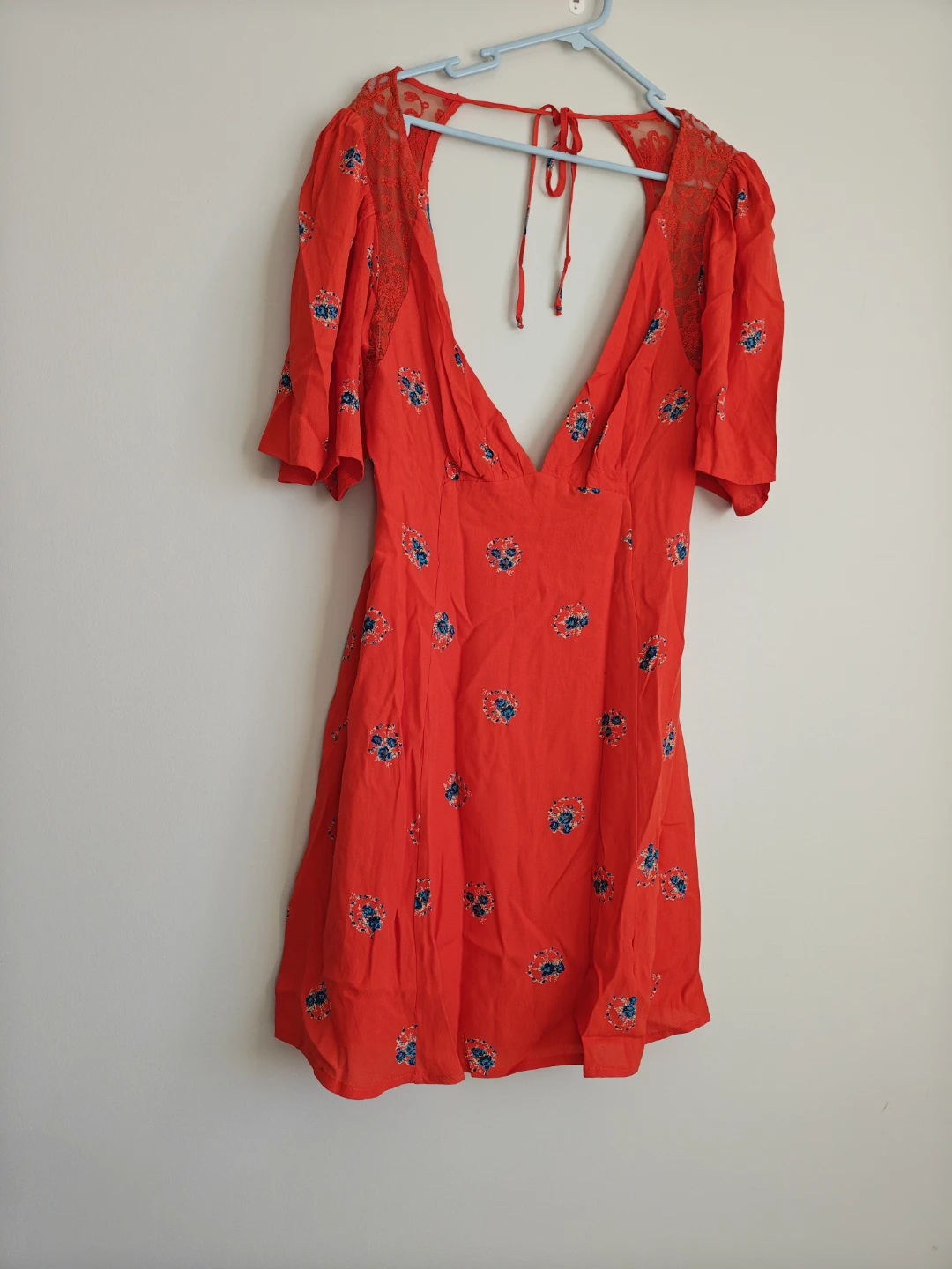 Free People Red Floral Mini Dress