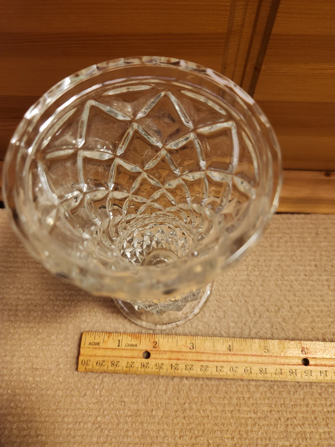 Vintage Clear Cut Glass Vase - photo 3