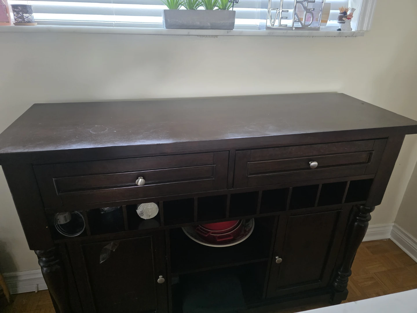 Dark Wood Buffet and Wine Cabinet - photo 4