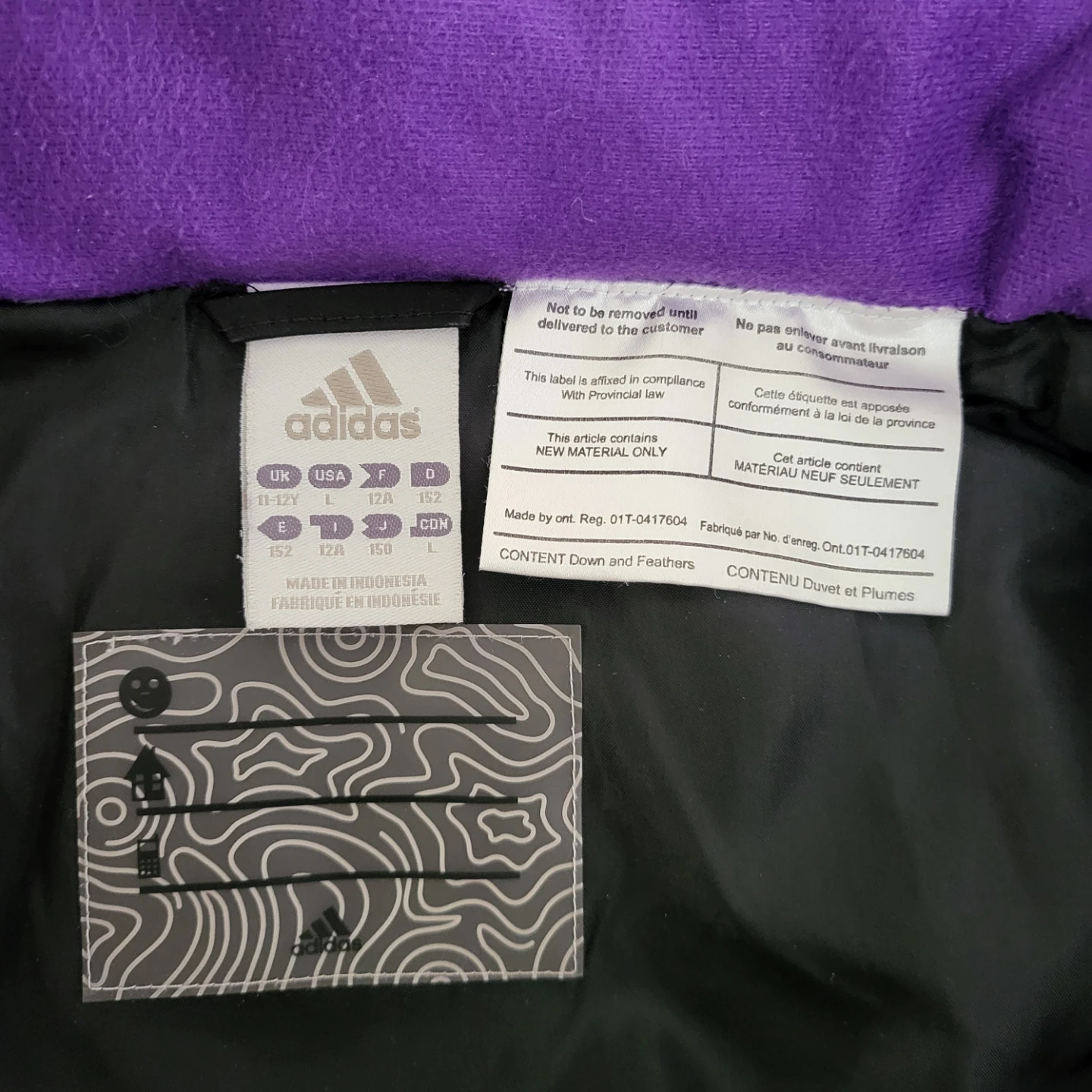 Kids Adidas Down Puffer Jacket with Hood (Size 150 / 11-12Y) - photo 3