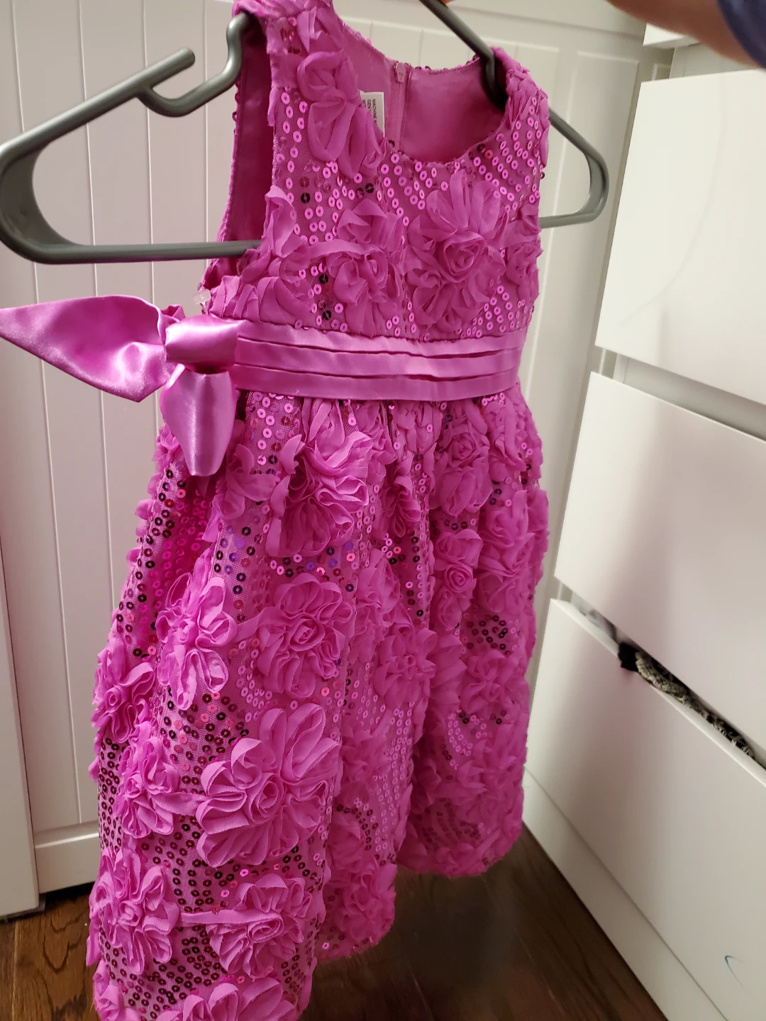 Pink Sequin Flower Dress Size 3T - photo 4