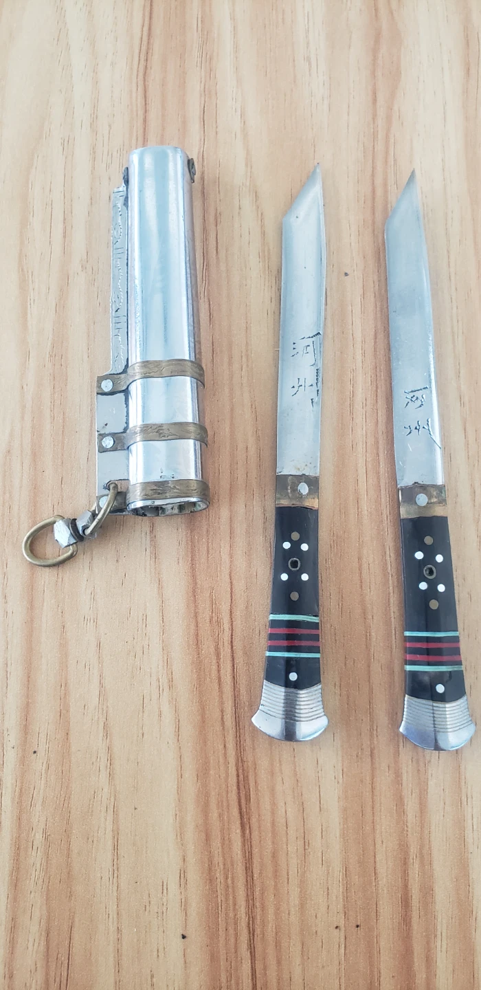 Tibetan handmade twin knife - photo 2