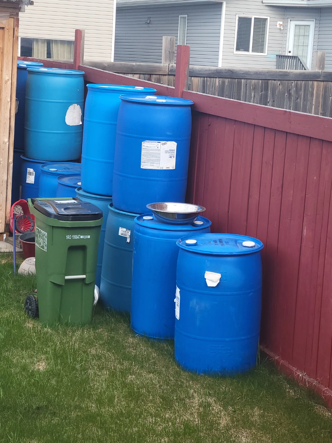Large Blue Plastic Barrels - photo 2