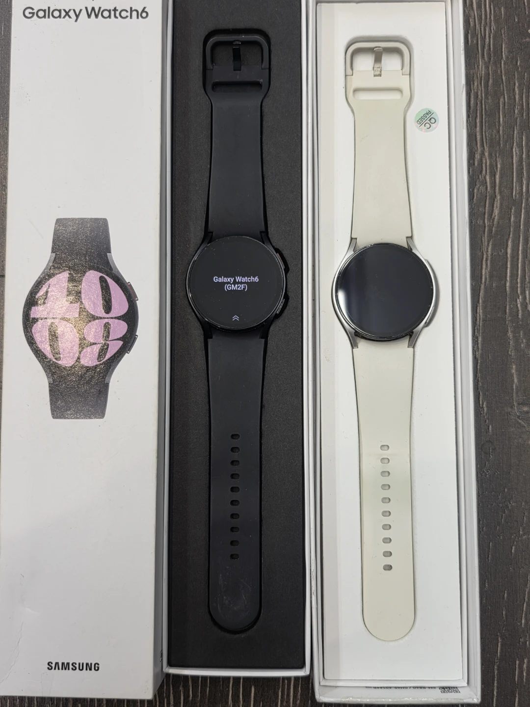 Two Samsung Galaxy Watch6 smartwatches