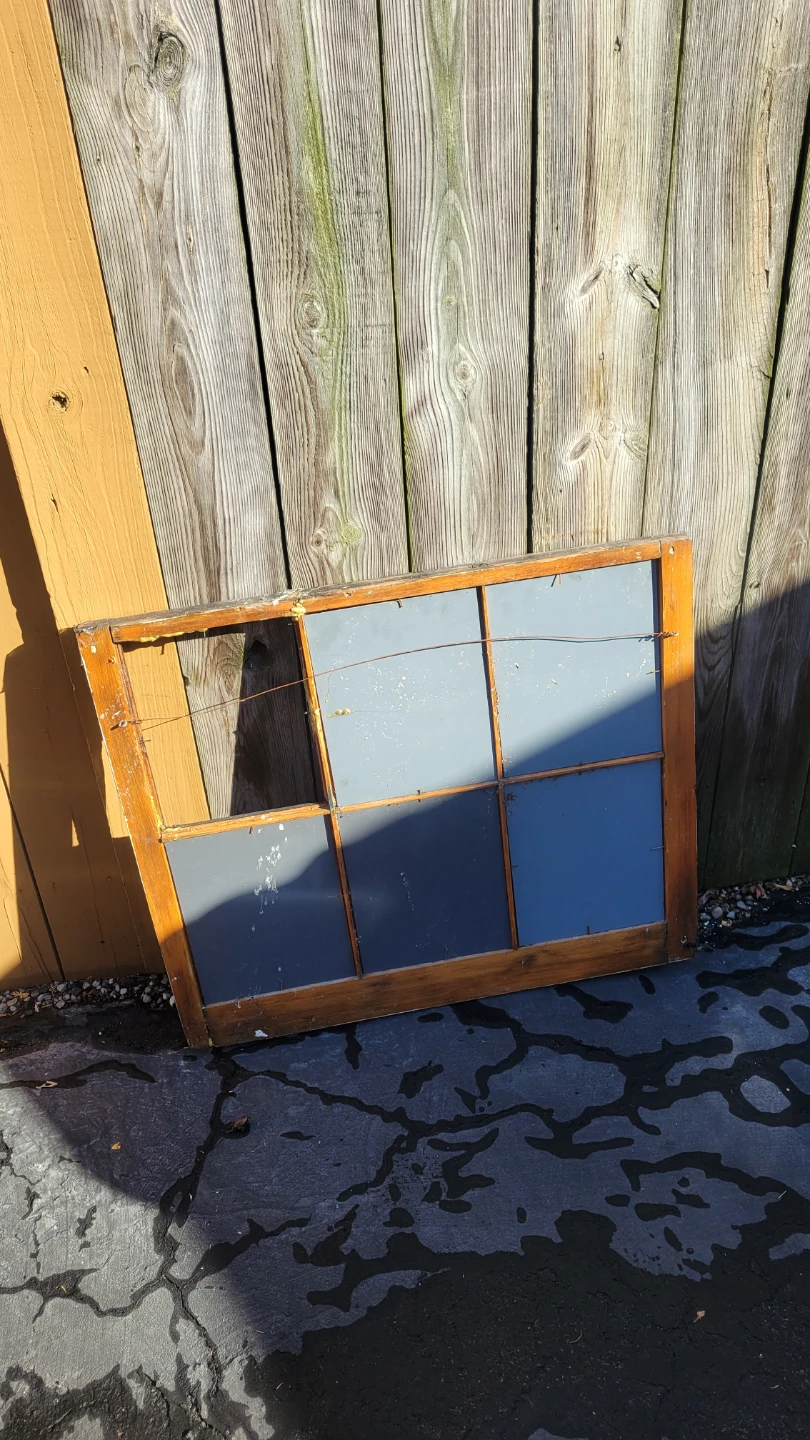 Vintage Six-Pane Wooden Window Frame. Mirrored Window.DIY - photo 2