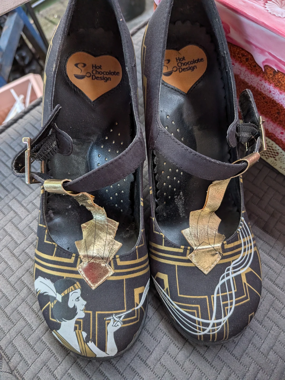 TWO pairs Hot Chocolate Halloween Heels sz 6 - photo 3