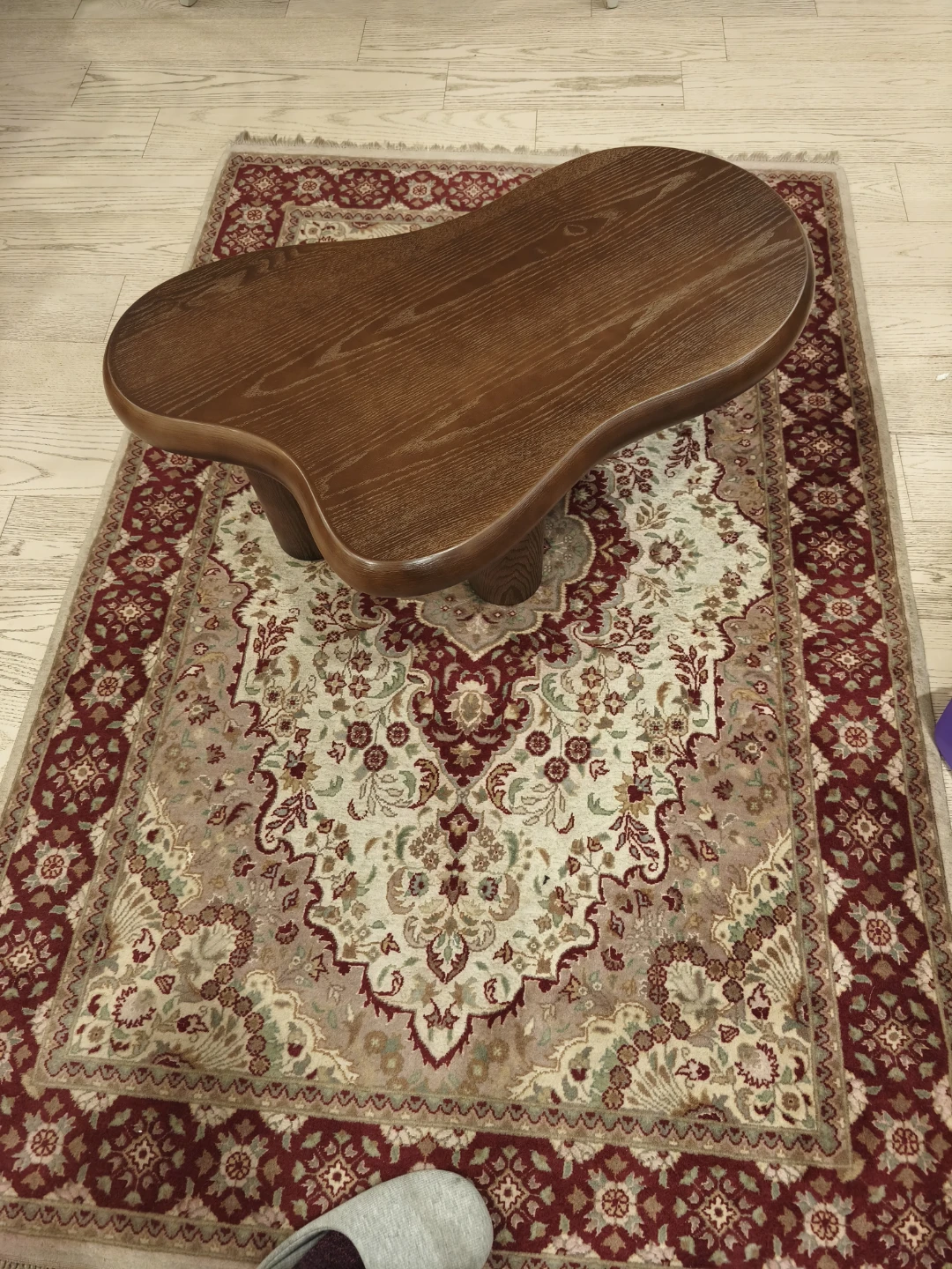 Dark wood organic shape coffee table - photo 2