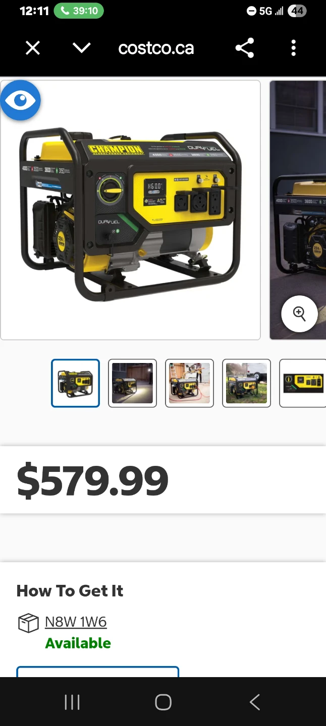 Champion 4000W Dual Fuel Portable Generator