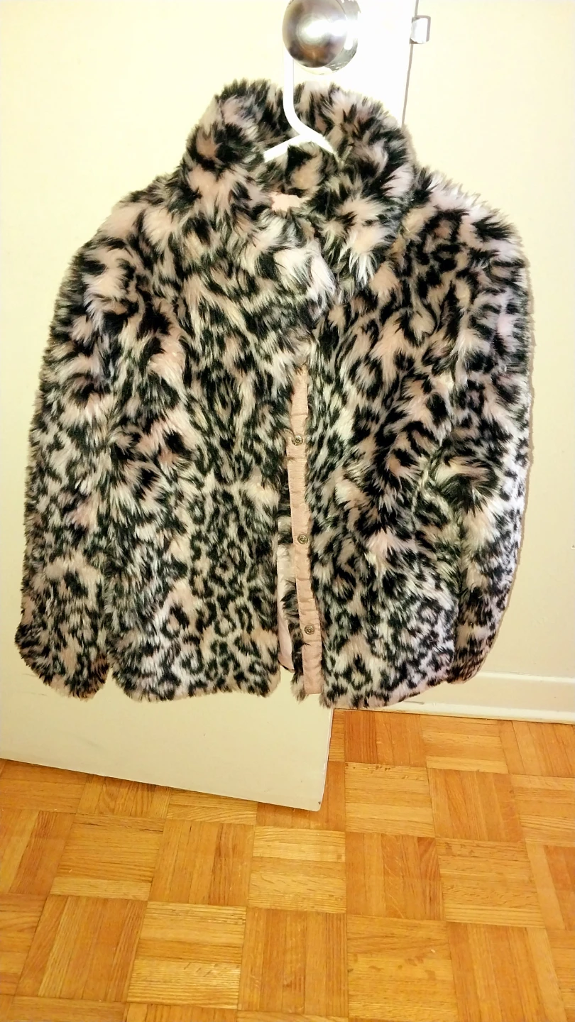 Leopard Print Faux Fur Jacket