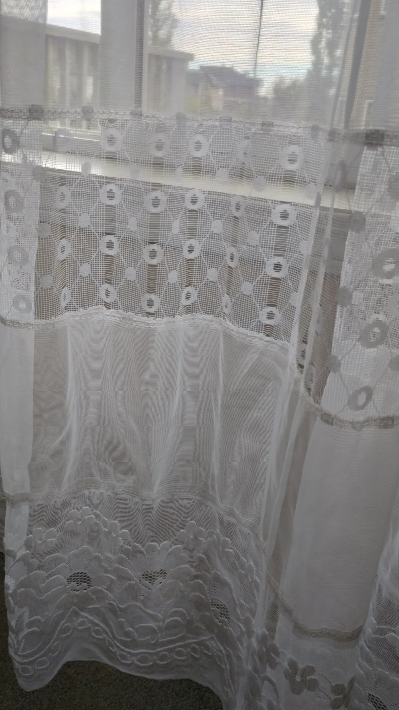 White Lace Sheer Curtains - photo 3