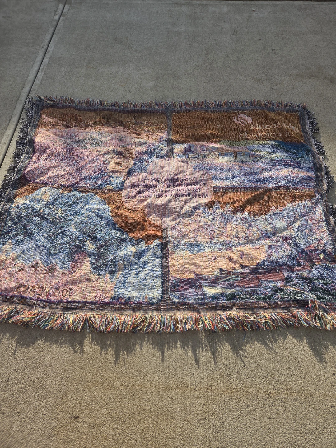 Girl Scouts of Colorado 100 Years Woven Throw Blanket
