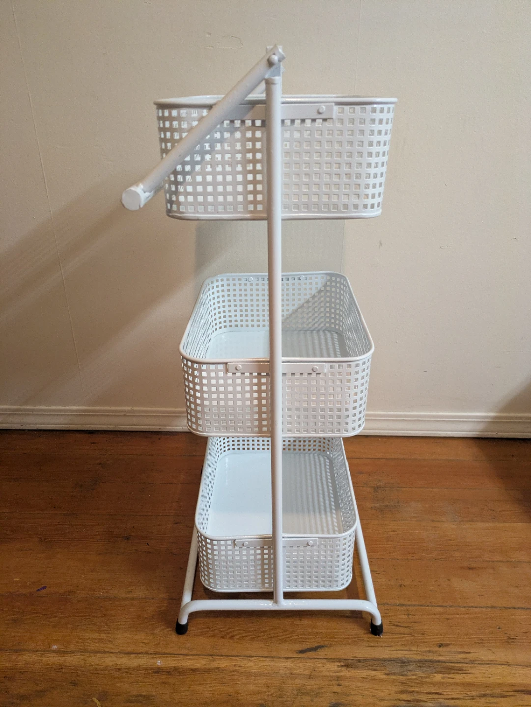 White 3-Tier  Metal Storage Cart - photo 3