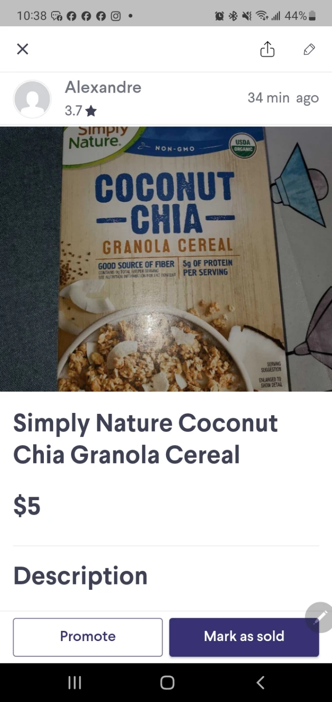 Simply Nature Coconut Chia Granola Cereal