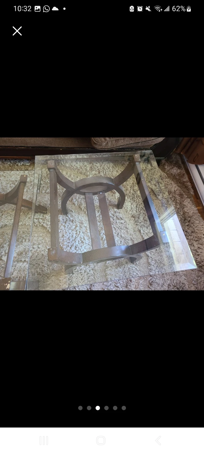 Glass top coffee and end table set - photo 5
