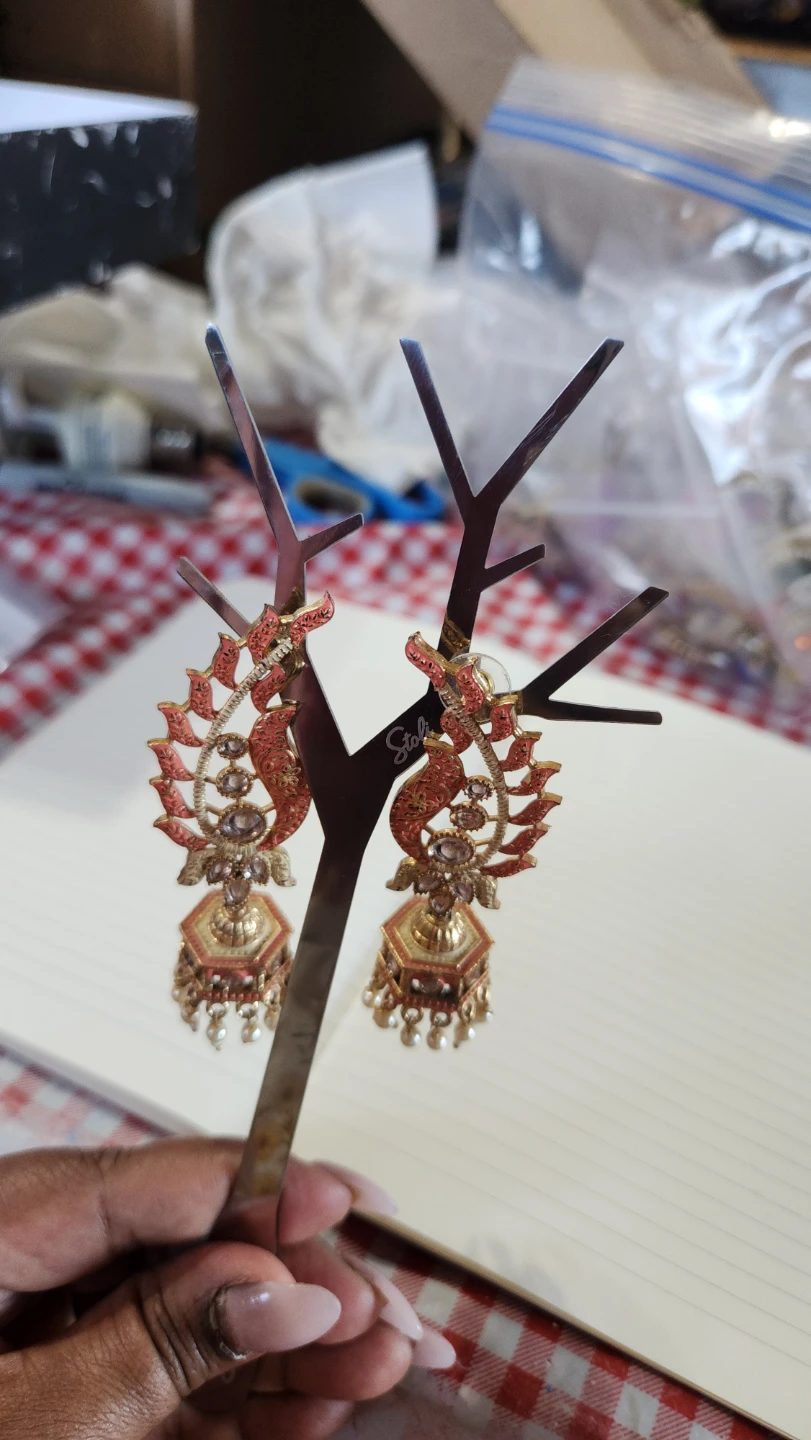 Peacock Design Jhumka Earrings - photo 2