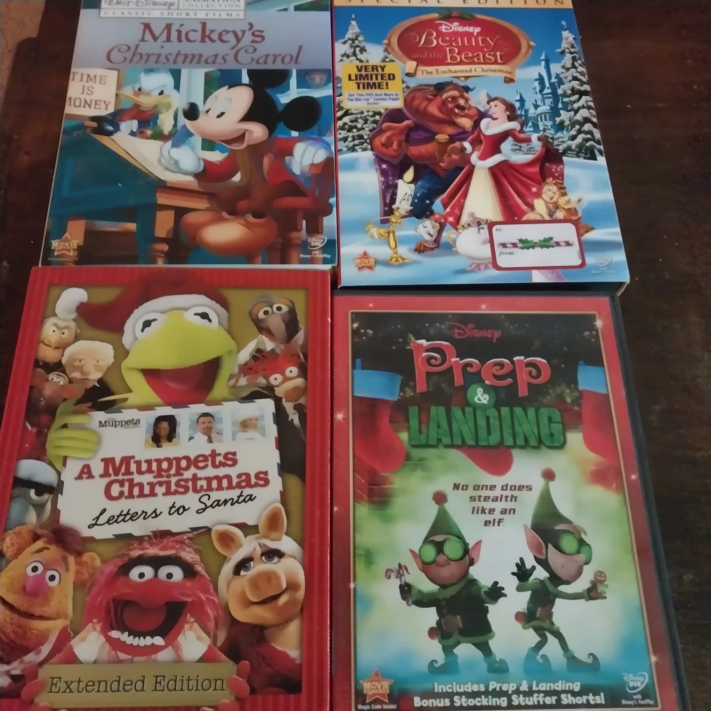 Set of 4 Holiday Themed Disney DVDs