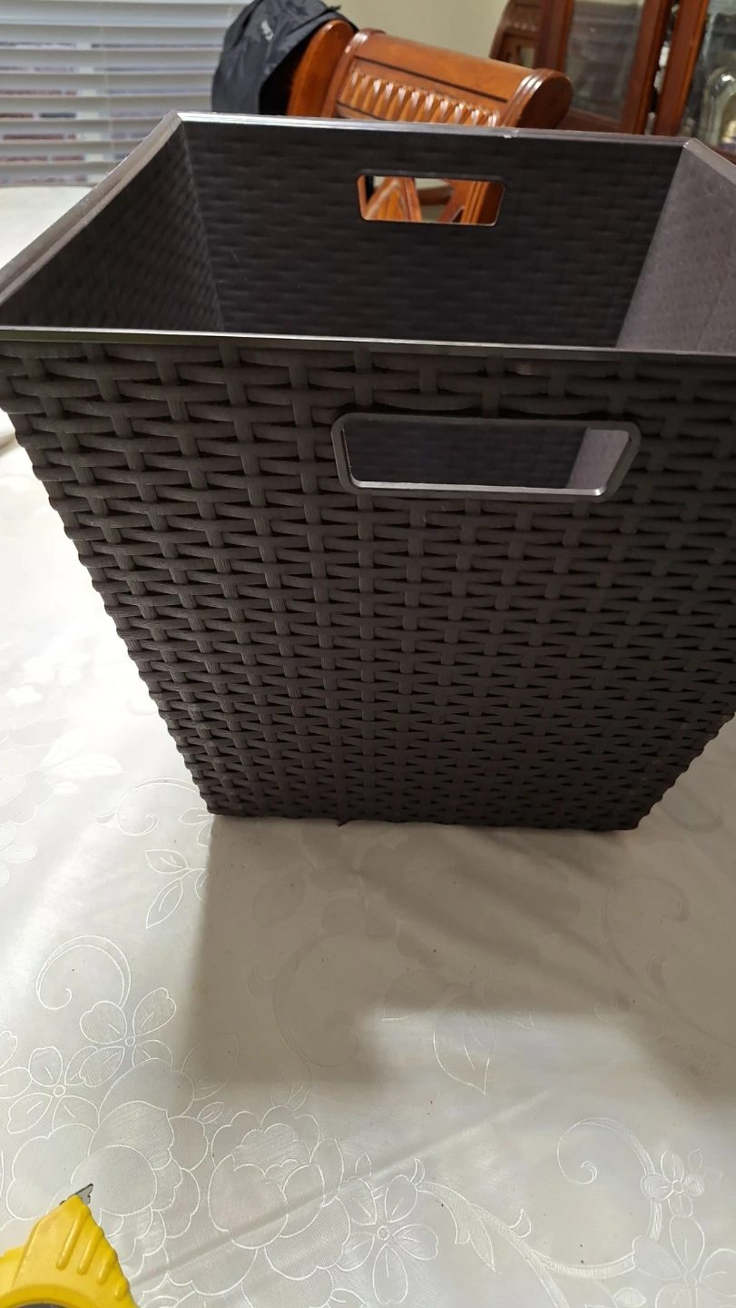 Dark Brown Wicker-Style Storage Bin - photo 4
