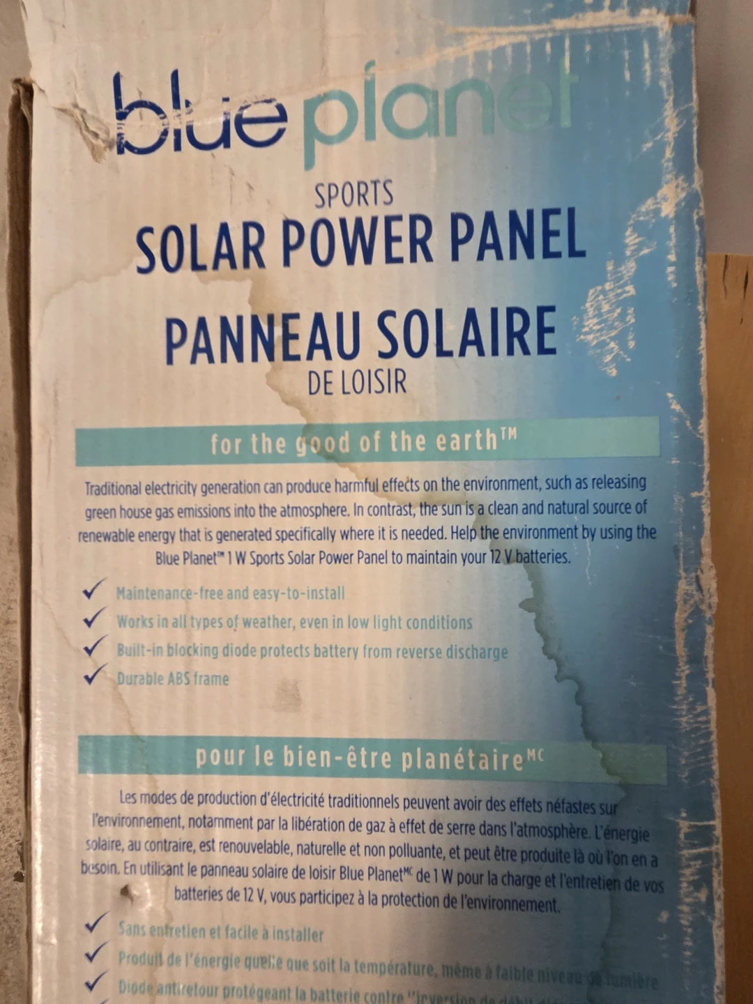 2 x Blue Planet 1W Sports Solar Power Panels one new - photo 4