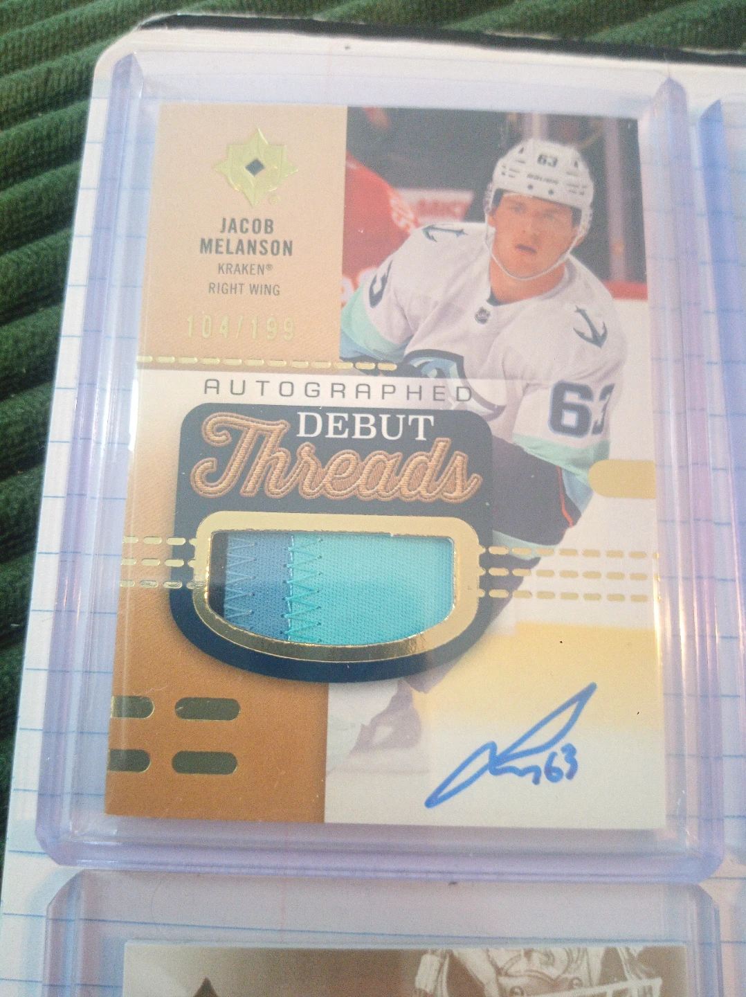 Seattle Kraken autograph patch  and numbered Rookie Hockey Cards