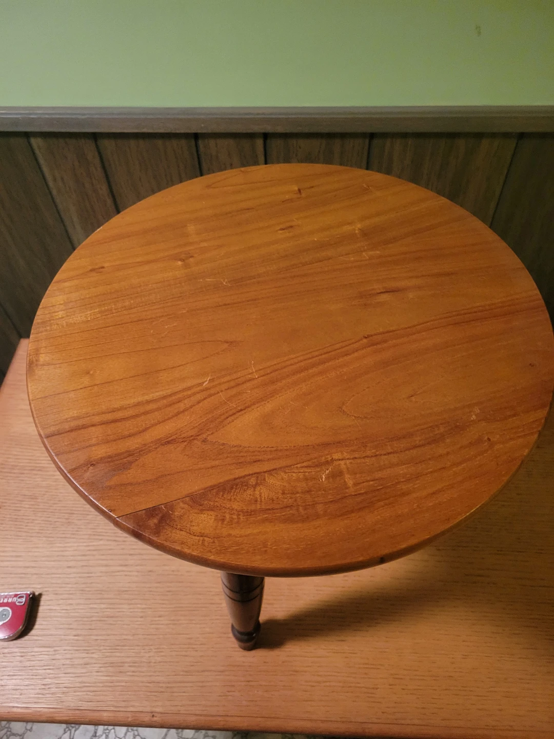 Small Round Wooden Three-Legged Stool - photo 3