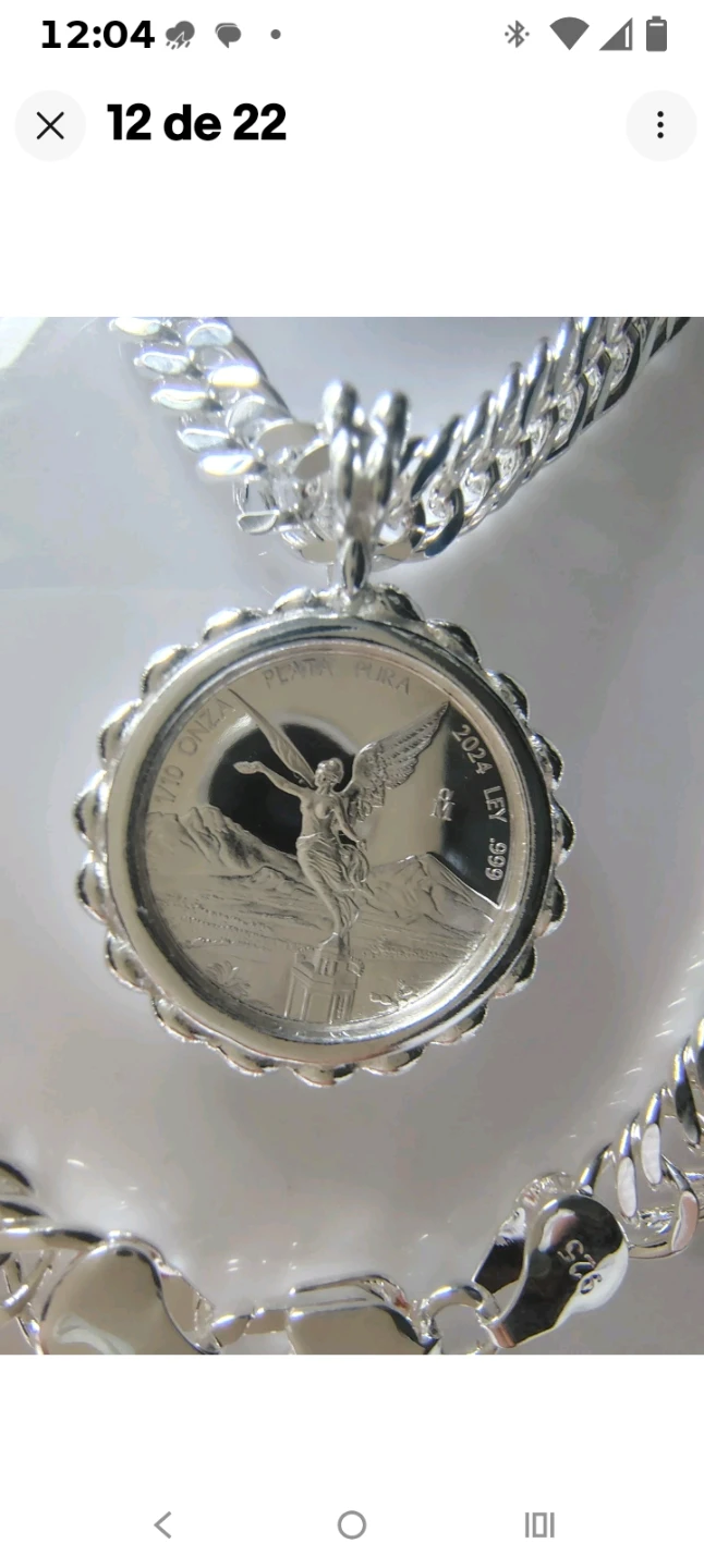 2024 Libertad 1/10 Oz Silver Plated Coin Necklace - photo 3