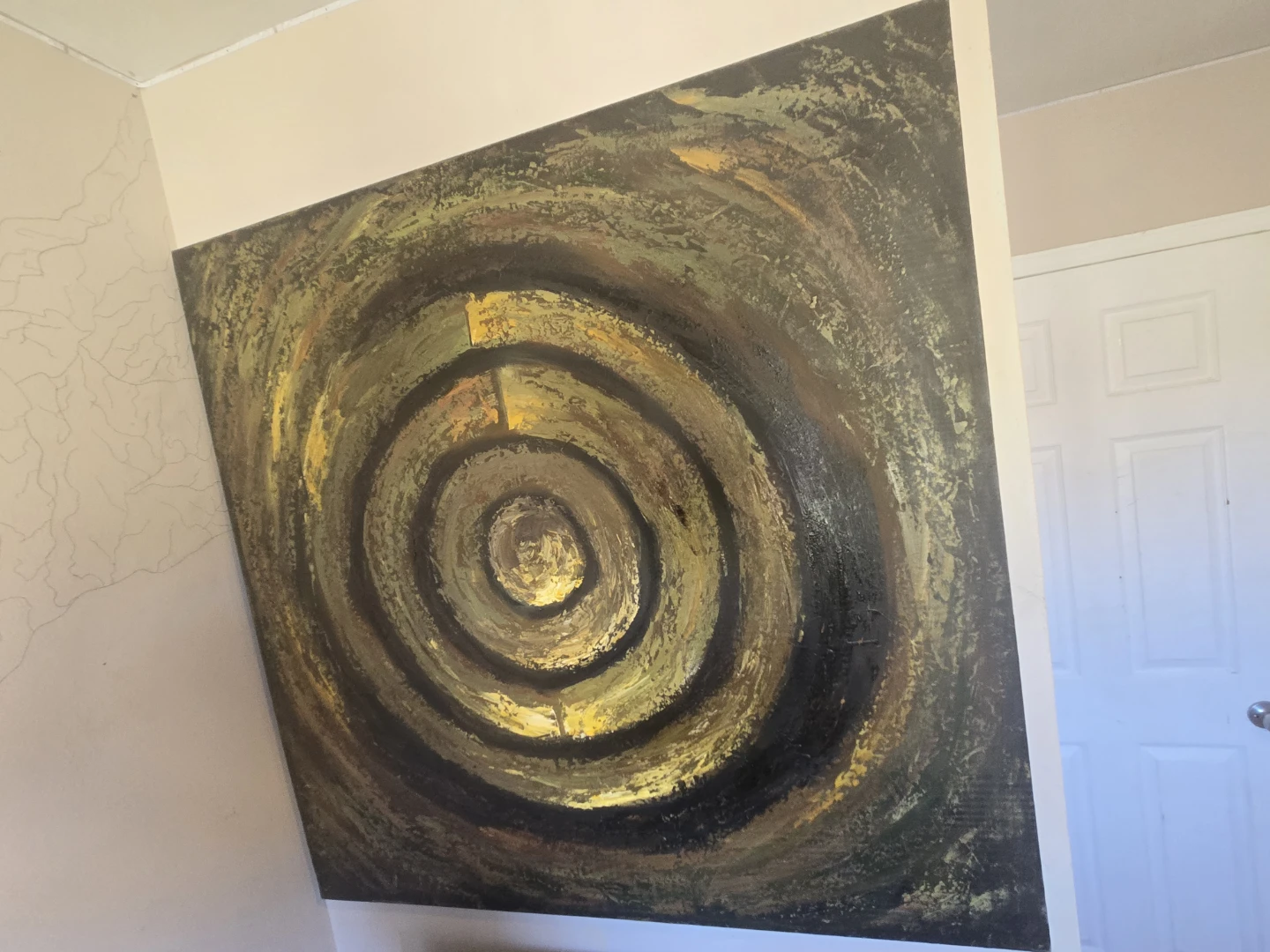 Large Textured Abstract Circular Painting - photo 5