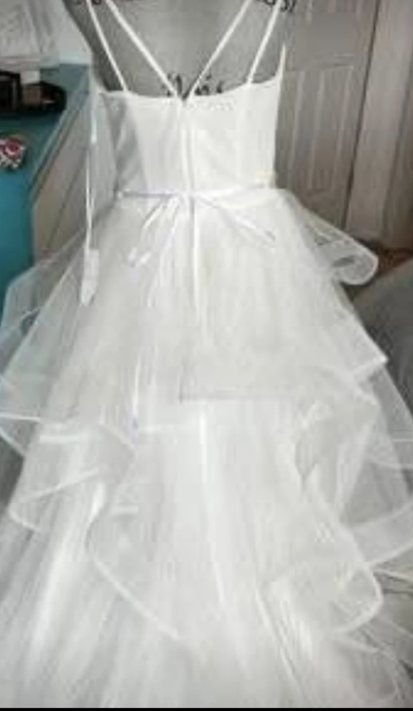 White Tulle Wedding Dress with Beaded Sash - photo 3