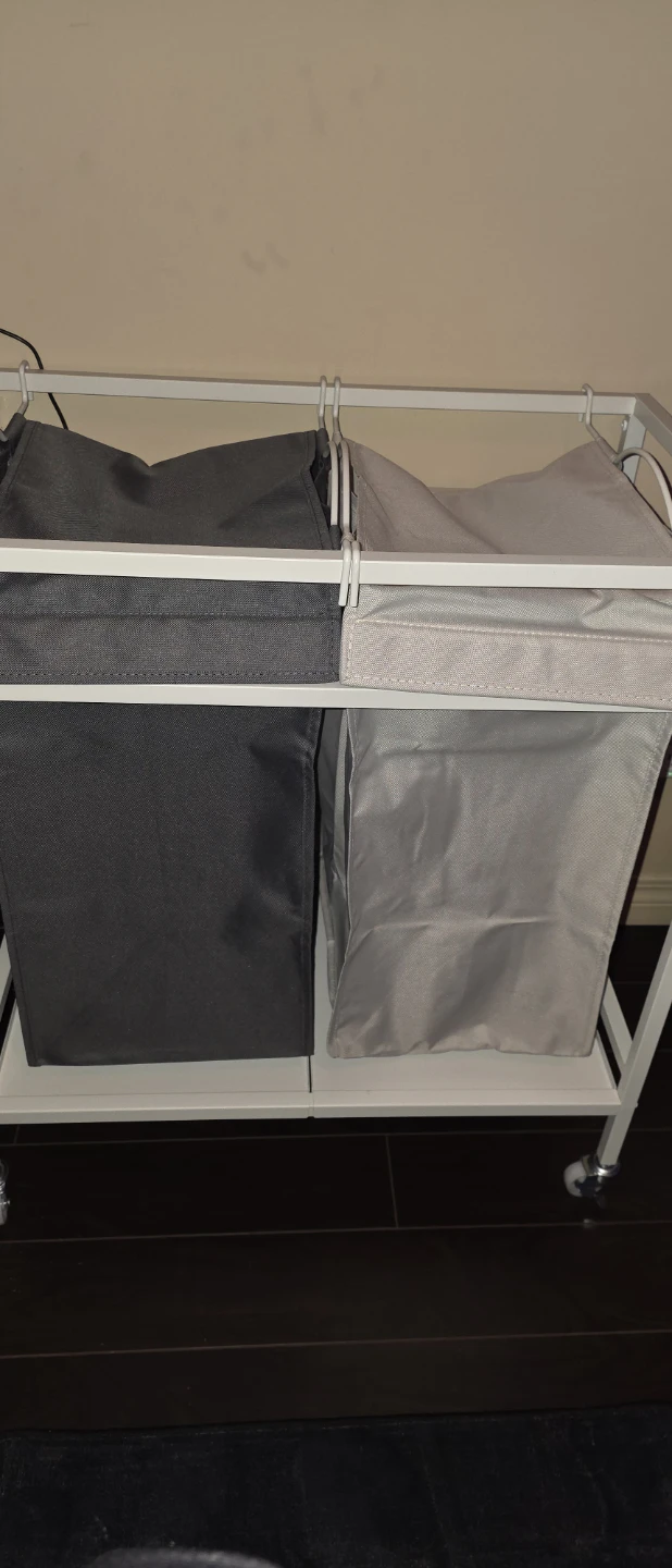 Double Laundry Hamper with Wheels - photo 2