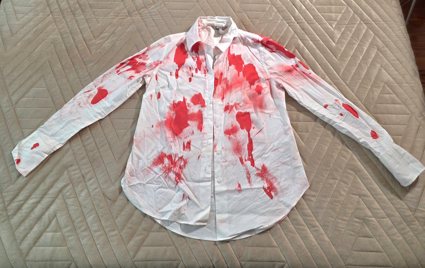 Halloween White Blood Splatter Costume Shirt