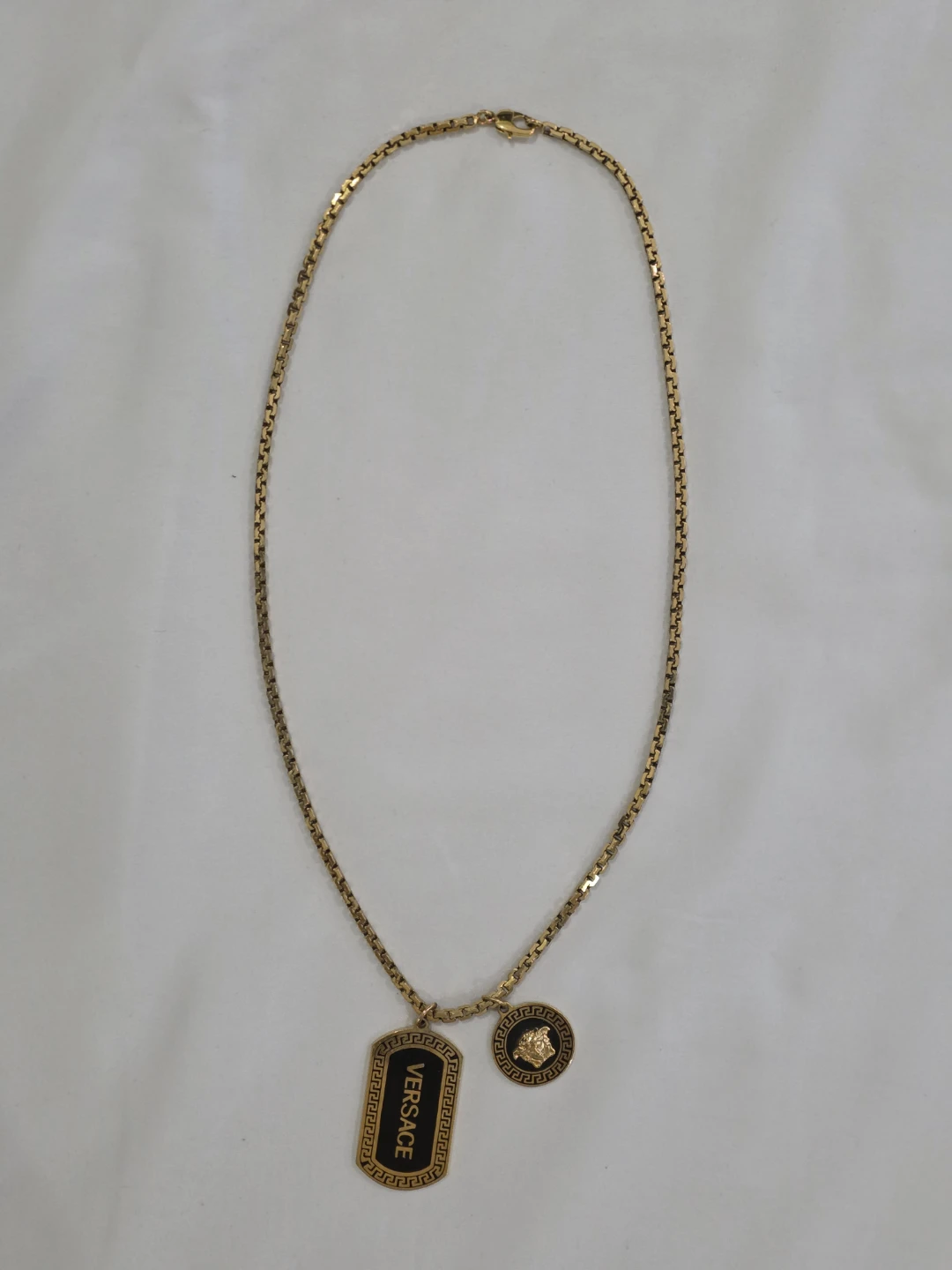 Versace Gold Tone Necklace with Double Pendants - photo 2