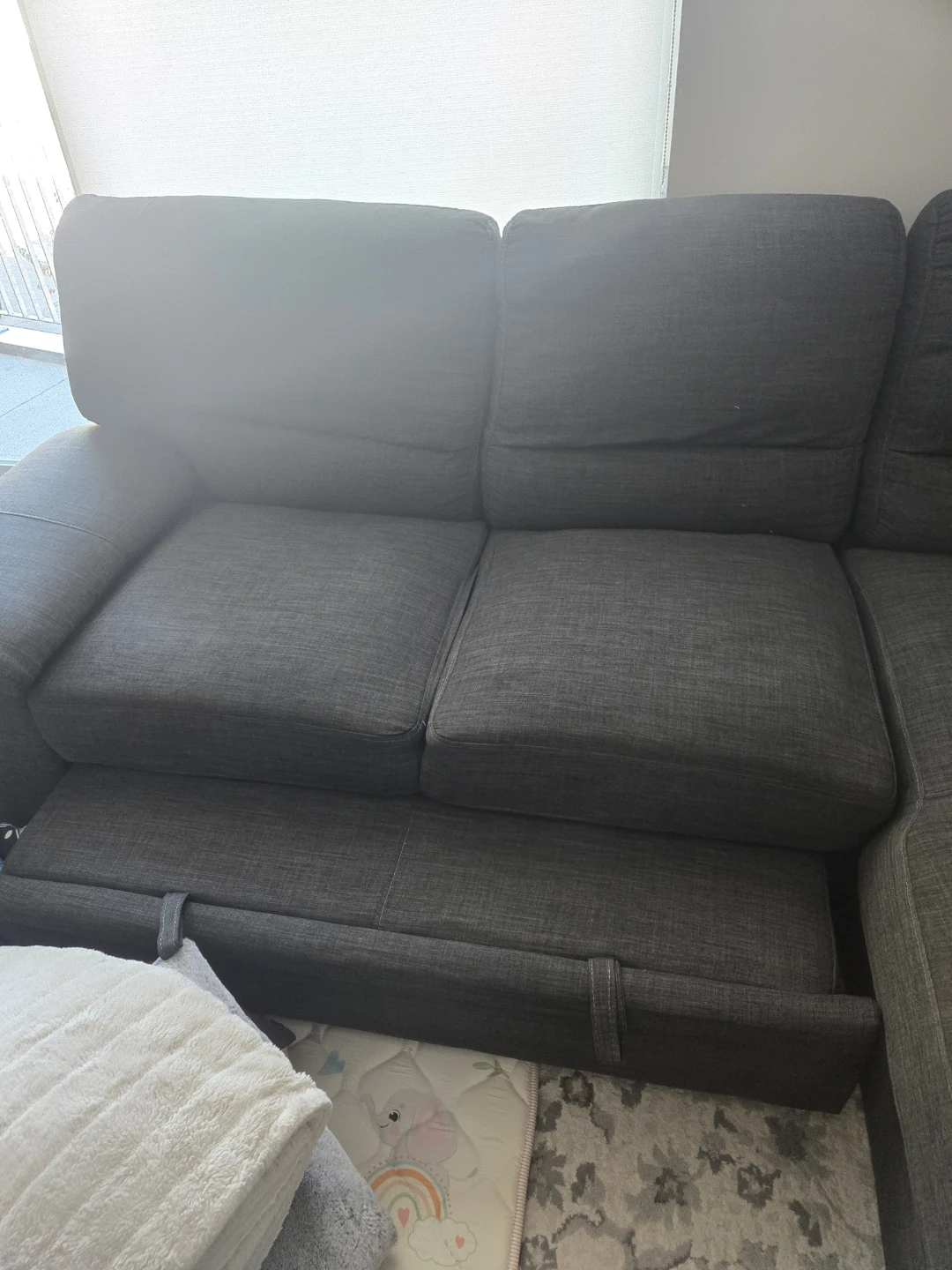 Dark Grey Sectional Sofa Bed with Storage - photo 4
