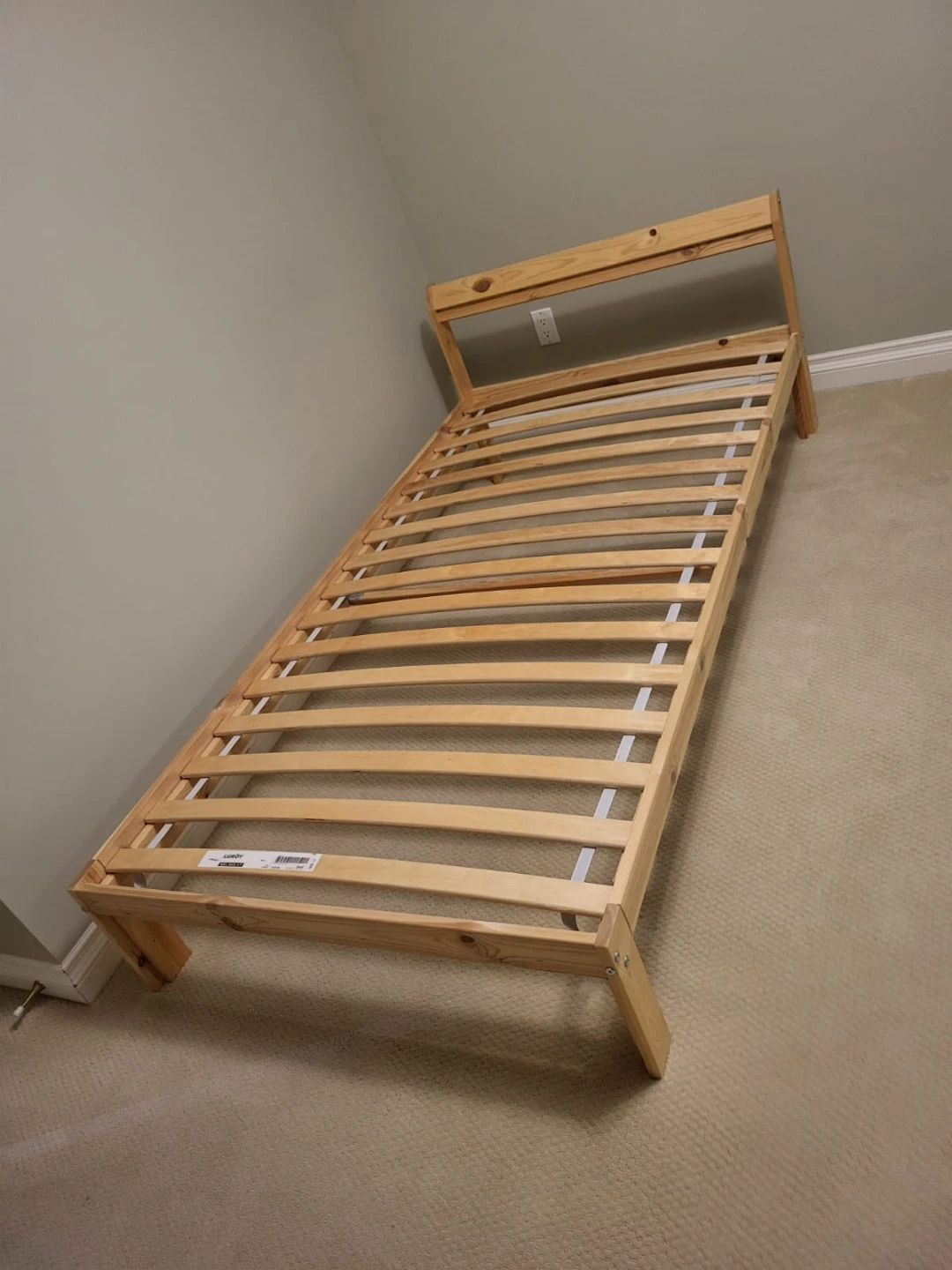 IKEA Tarva Twin Bed Frame with Luröy Slatted Base
